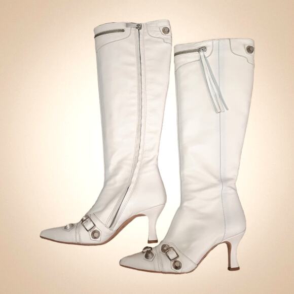 Zigi Ivara White Knee High Women's Boots Narrow Calf Size 36 / US 5.5-6 - Picture 1 of 16